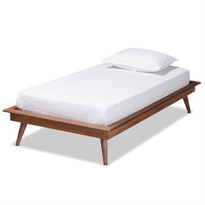 Baxton Studio Karine Walnut Brown Finished Wood Twin Size Platform Bed Frame