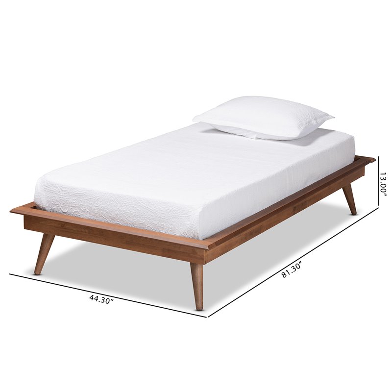 Baxton Studio Karine Walnut Brown Finished Wood Twin Size Platform Bed Frame