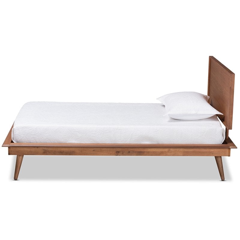 Baxton Studio Karine Walnut Brown Finished Wood Twin Size Platform Bed
