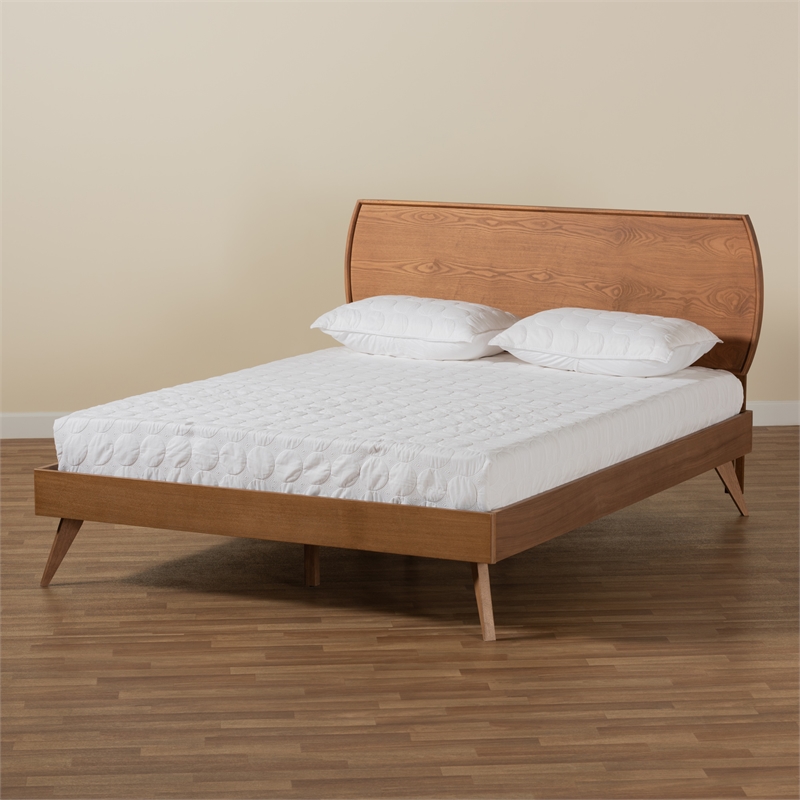 Baxton Studio Aimi Walnut Brown Finished Wood Full Size Platform Bed