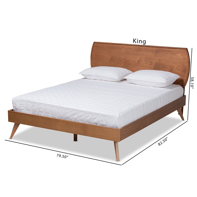 Baxton Studio Aimi Walnut Brown Finished Wood Full Size Platform Bed