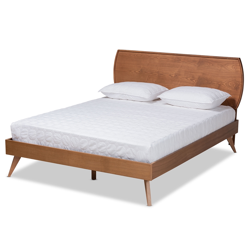 Baxton Studio Aimi Walnut Brown Finished Wood Full Size Platform Bed