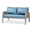 Baxton Studio Nicholson Blue Grey Brown Finished Patio Lounge Set