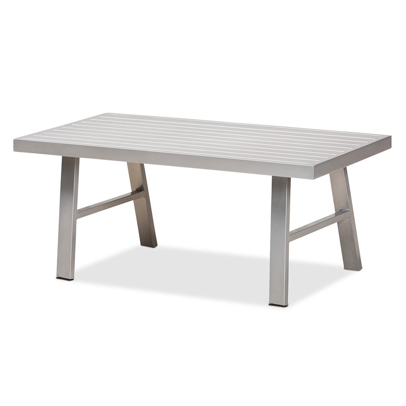 Baxton Studio Nicholson Blue Grey Brown Finished Patio Lounge Set