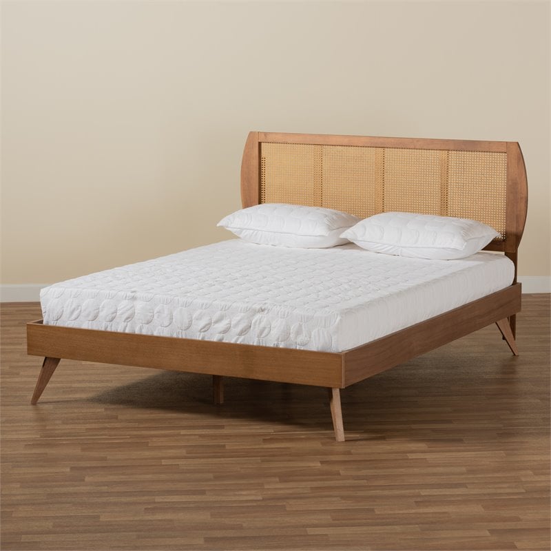 Baxton Studio Asami Walnut Brown Finished Wood King Size Platform Bed