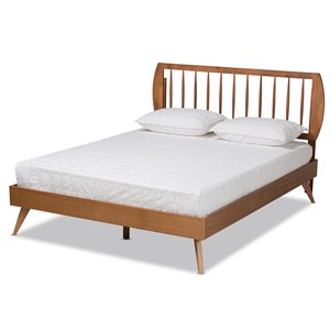Baxton Studio Emiko Walnut Brown Finished Wood King Size Platform Bed