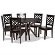 Baxton Studio Ela Dark Brown Finished Wood 7-Piece Dining Set