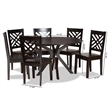 Baxton Studio Ela Dark Brown Finished Wood 7-Piece Dining Set