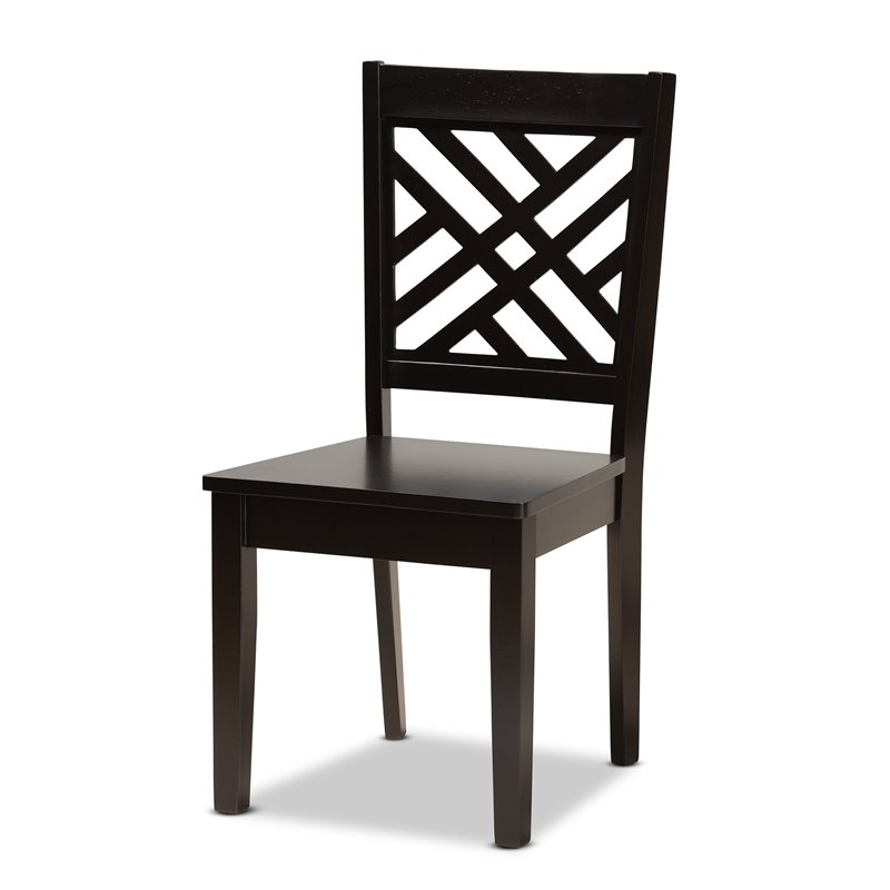Baxton Studio Ela Dark Brown Finished Wood 7-Piece Dining Set