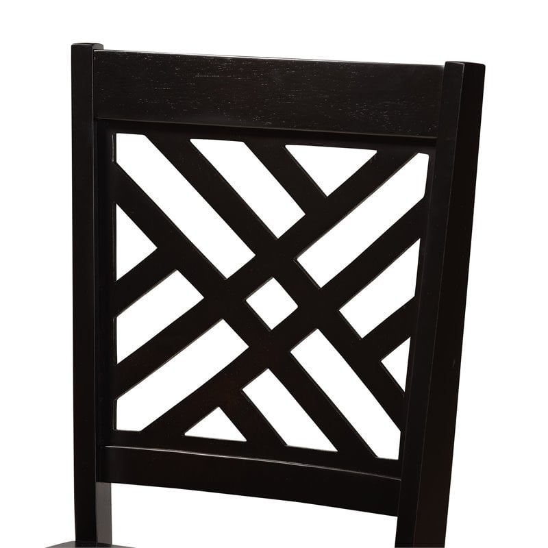 Baxton Studio Ela Dark Brown Finished Wood 7-Piece Dining Set