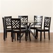 Baxton Studio Ela Dark Brown Finished Wood 7-Piece Dining Set