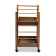 Baxton Studio Tahir Brown and Gold Finished Metal 2-Tier Mobile Bar Cart