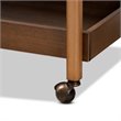 Baxton Studio Tahir Brown and Gold Finished Metal 2-Tier Mobile Bar Cart