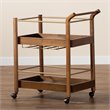 Baxton Studio Tahir Brown and Gold Finished Metal 2-Tier Mobile Bar Cart