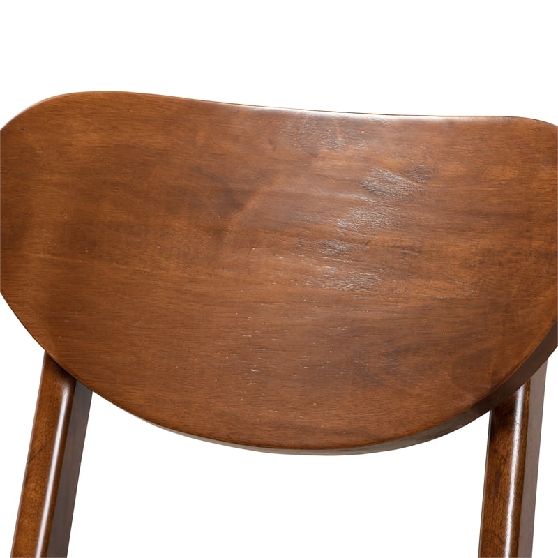 Baxton Studio Katya Grey and Walnut Brown Finished Wood 2-Piece Bar Stool Set