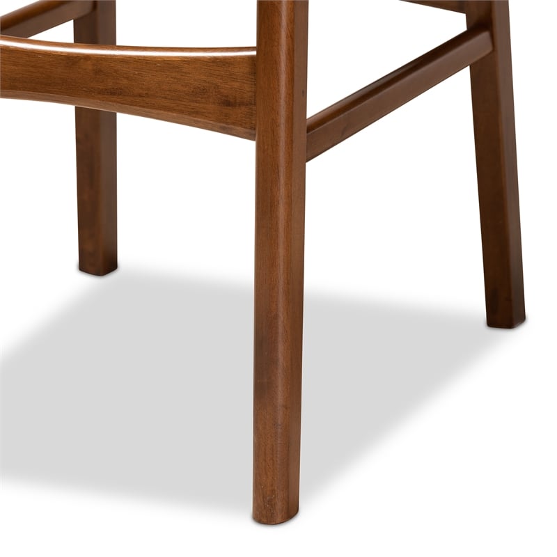 Baxton Studio Katya Grey and Walnut Brown Finished Wood 2-Piece Bar Stool Set