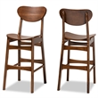 Baxton Studio Katya Brown Finished Wood 2-Piece Bar Stool Set