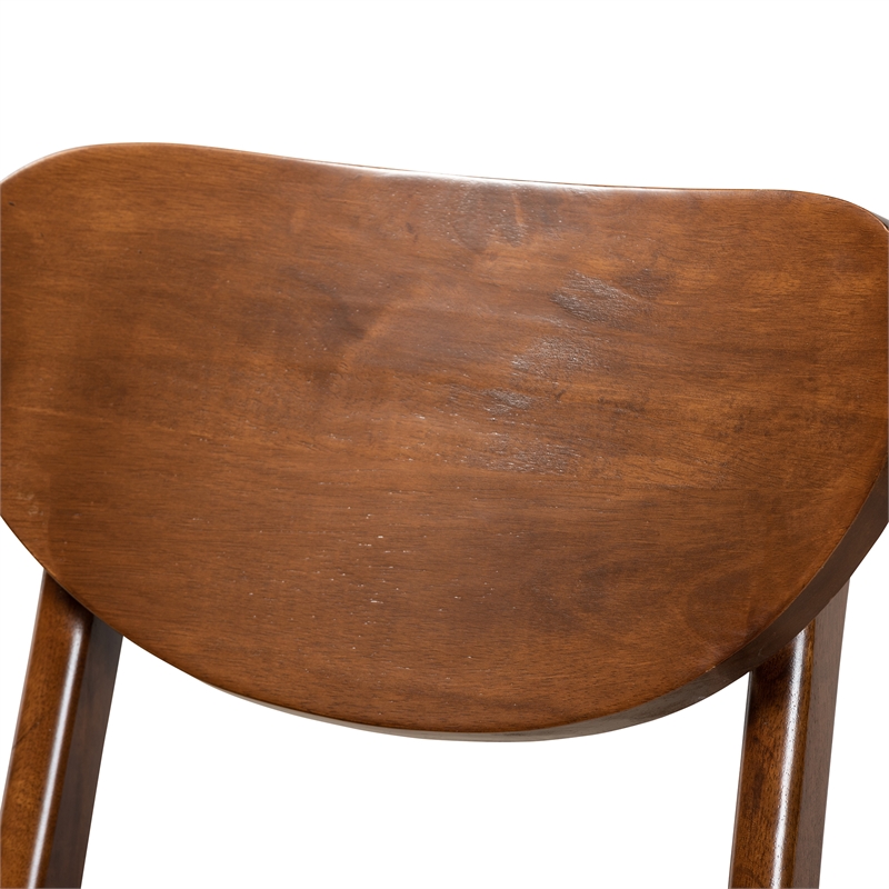 Baxton Studio Katya Brown Finished Wood 2-Piece Bar Stool Set