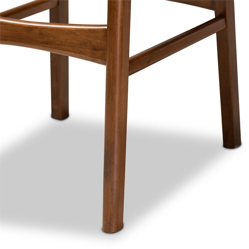 Baxton Studio Katya Brown Finished Wood 2-Piece Bar Stool Set