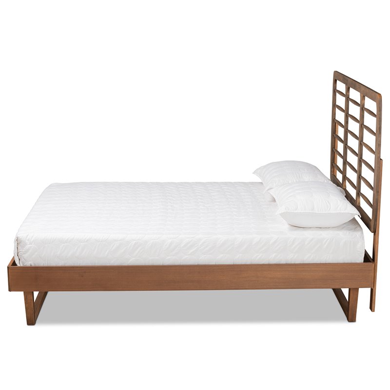 Baxton Studio Lucie Brown Finished Wood Queen Size Platform Bed