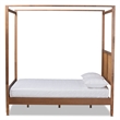 Baxton Studio Malia Brown Finished Wood Queen Size Canopy Bed
