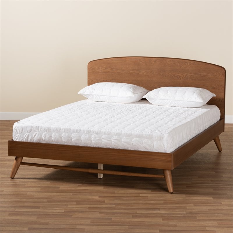 Baxton Studio Keagan Brown Finished Wood Full Size Platform Bed