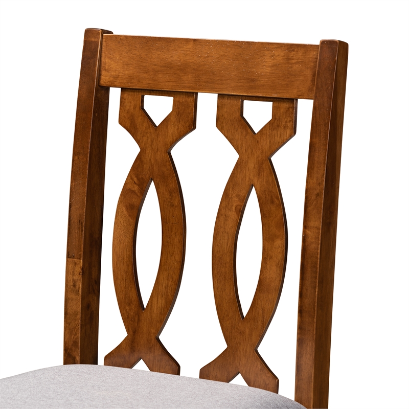 Baxton Studio Darcie Grey and Brown Finished Wood 2-Piece Counter Stool Set