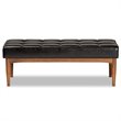 Baxton Studio Sanford Brown Finished Wood Dining Bench
