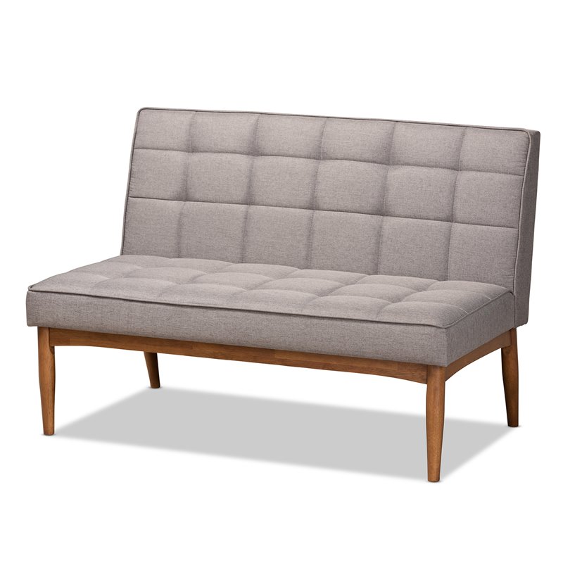 Baxton Studio Sanford Grey and Brown Finished Wood 3-Piece Dining Nook Set