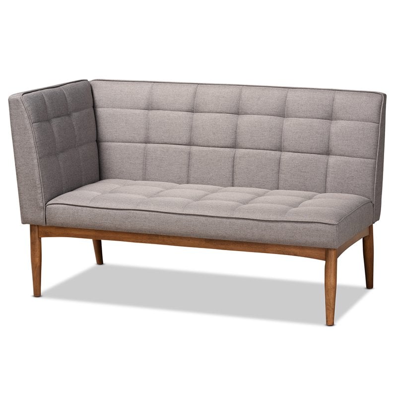 Baxton Studio Sanford Grey and Brown Finished Wood 3-Piece Dining Nook Set