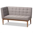 Baxton Studio Sanford Grey and Brown Finished Wood 3-Piece Dining Nook Set