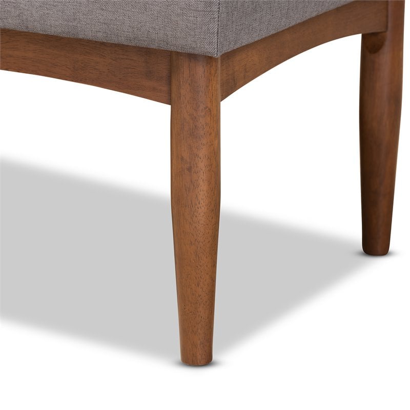 Baxton Studio Sanford Grey and Brown Finished Wood 3-Piece Dining Nook Set