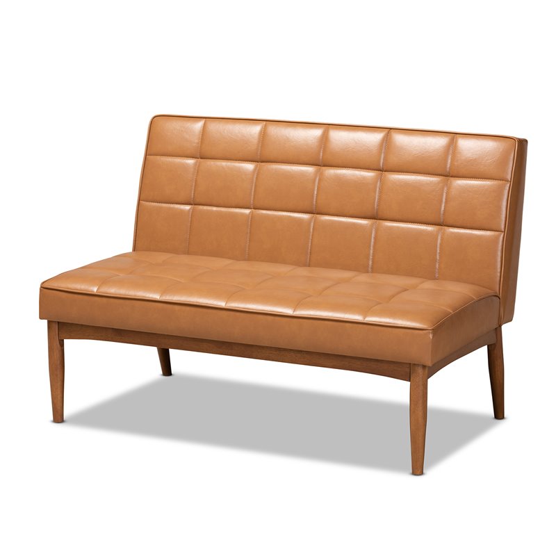 Baxton Studio Sanford Tan Walnut Brown Finished Wood 3-Piece Dining Nook Set