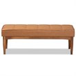Baxton Studio Sanford Tan Walnut Brown Finished Wood Dining Bench