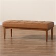 Baxton Studio Sanford Tan Walnut Brown Finished Wood Dining Bench