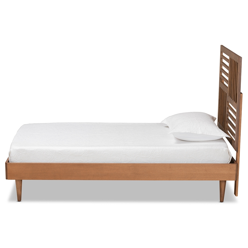 Baxton Studio Romy Walnut Brown Finished Wood Twin Size Platform Bed