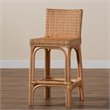 Baxton Studio Athena Natural Finished Rattan Counter Stool