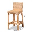 Baxton Studio Athena Natural Finished Rattan Counter Stool