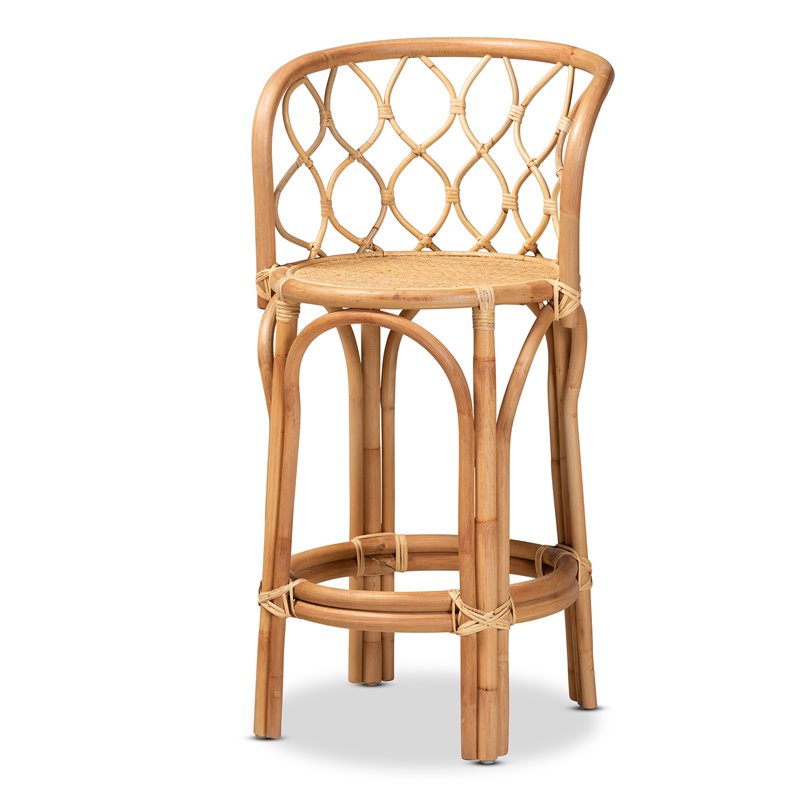 Baxton Studio Diana Natural Finished Rattan Counter Stool