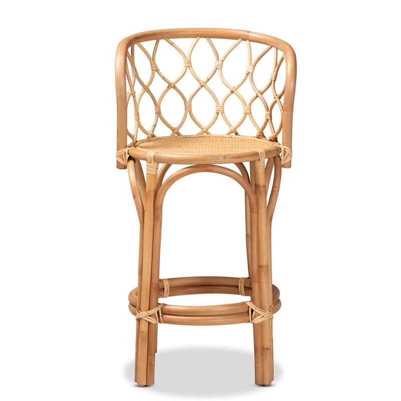 Baxton Studio Diana Natural Finished Rattan Counter Stool
