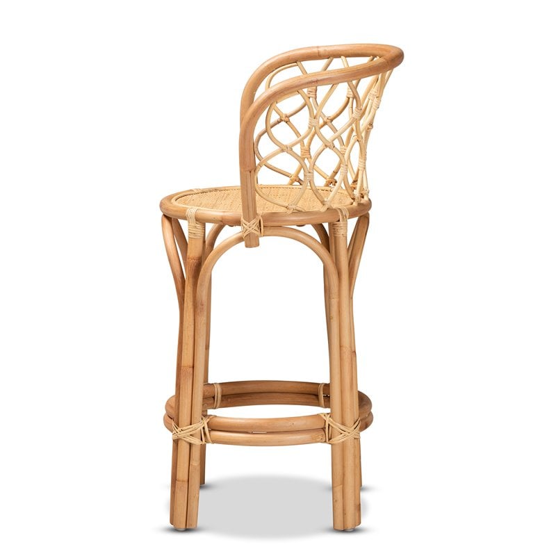 Baxton Studio Diana Natural Finished Rattan Counter Stool