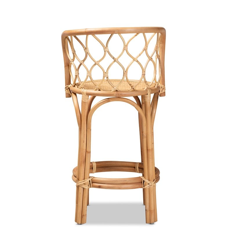 Baxton Studio Diana Natural Finished Rattan Counter Stool