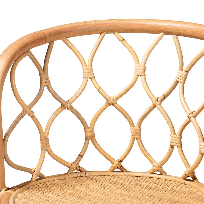 Baxton Studio Diana Natural Finished Rattan Counter Stool