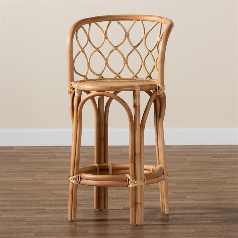 Baxton Studio Diana Natural Finished Rattan Counter Stool