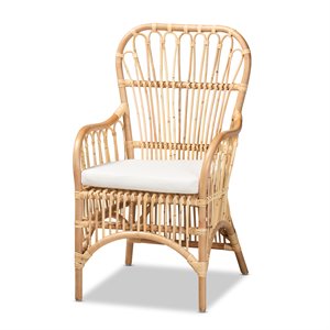 Baxton Studio Aya Natural Finished Rattan Armchair