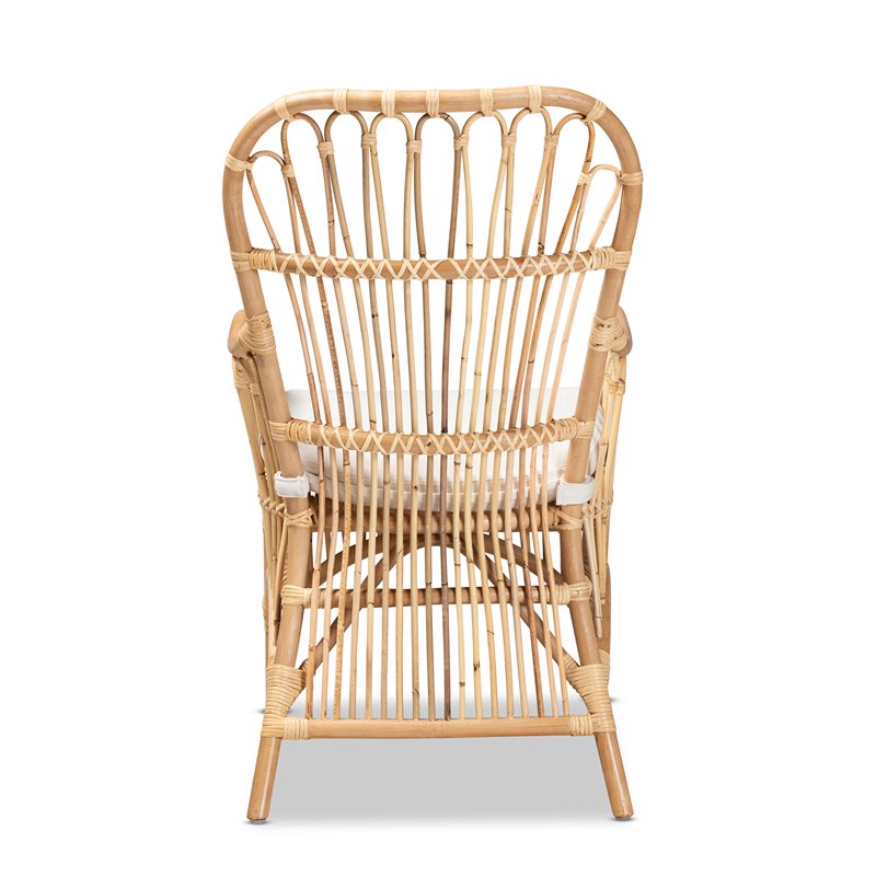 baxton studio aya natural finished rattan armchair