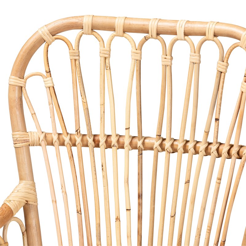 baxton studio aya natural finished rattan armchair