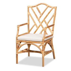 Baxton Studio Delta Natural Finished Rattan Armchair