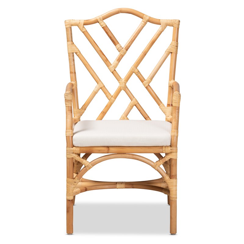 Baxton Studio Delta Natural Finished Rattan Armchair