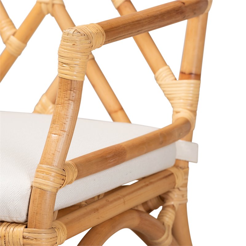 Baxton Studio Delta Natural Finished Rattan Armchair